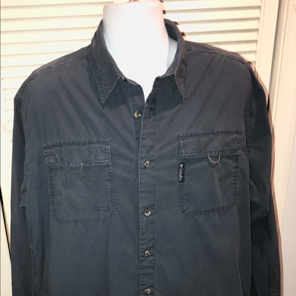 Columbia Sportwear button down long sleeve shirt Blue Large - Picture 2 of 12